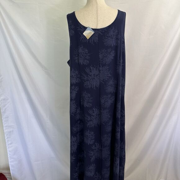 NEW TravelSmith Sleeveless Blue  Maxi Dress Size 2X Plus Travel Cruise Packable - Picture 4 of 7